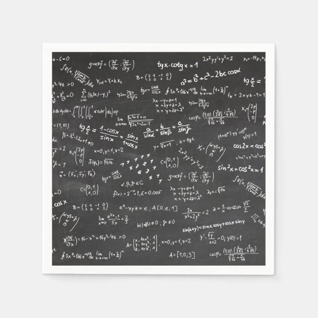Guardanapo De Papel Fórmulas De Matemática Em Um Quadro Preto (Frente)