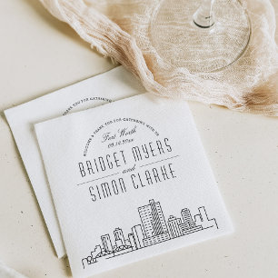 Guardanapo De Papel Fort Worth Deco Skyline Casamento Nápoles