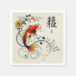 Guardanapo De Papel Fortune Koi Napkin