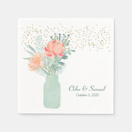 Guardanapo De Papel Fosco Glass Mason Jar Wedding