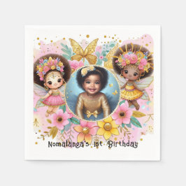 Guardanapo De Papel Foto: Aniversário Pequeno Pia Negra Fada Africana