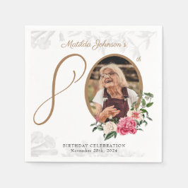 Guardanapo De Papel Foto Botânica Floral de Festa de aniversário Elega