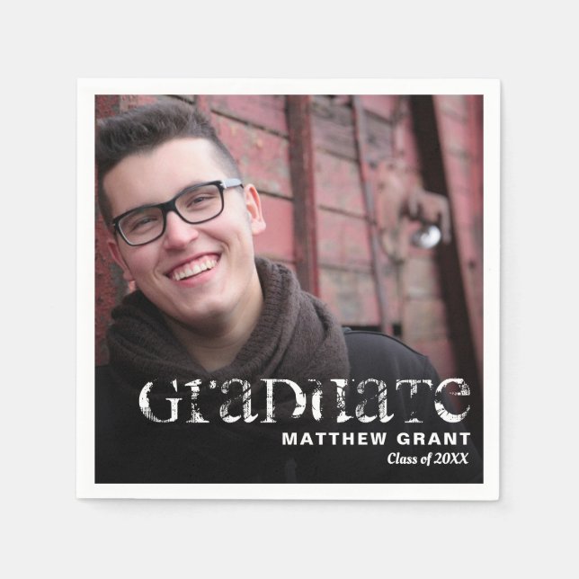 Guardanapo De Papel Foto da Celebração de Graduação de Tendy (Frente)