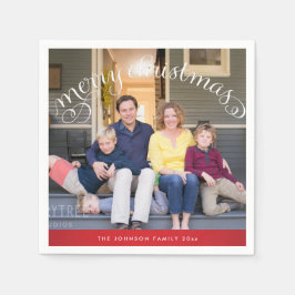 Guardanapo De Papel Foto da família Red Felry Natal