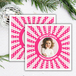 Guardanapo De Papel Foto Da Festa de aniversário Retrorna Rainha Rosa 