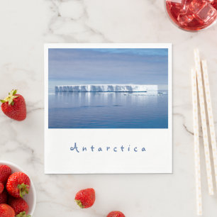 Guardanapo De Papel Foto da paisagem do iceberg Antártica com texto b