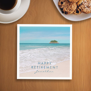 Guardanapo De Papel Foto da Praia "Happy Retirement" Papel do Partido 