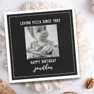 Guardanapo De Papel Foto de Aniversário Negro e Branco Engraçado Foto