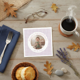 Guardanapo De Papel Foto de Aniversário Personalizada com Xadrez Lavan