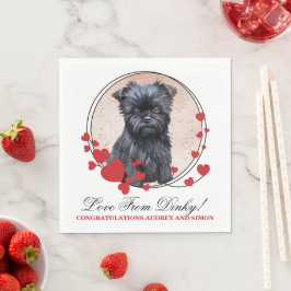 Guardanapo De Papel Foto de Cachorro no Casamento Coração Vermelho Aff