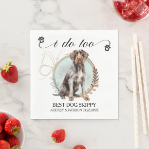 Guardanapo De Papel Foto de Casamento do Ponteiro Wirehaired Alemão