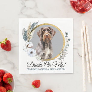 Guardanapo De Papel Foto de Casamento do Ponteiro Wirehaired Alemão