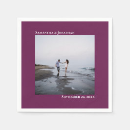 Guardanapo De Papel Foto de Casamento Menta Moderna Elegante Minimalis