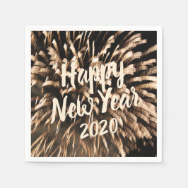 Guardanapo De Papel Foto de Celebração Dourada do Firework do feliz an