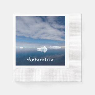 Guardanapo De Papel Foto de gelo flutuante na Antártica com texto