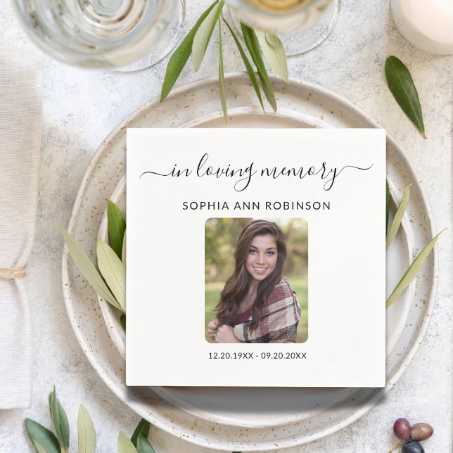 Guardanapo De Papel Foto de Memória de Amor Funeral Memorial (Criador carregado)