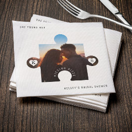 Guardanapo De Papel Foto de Peça de Puzzle Chá de Noiva