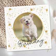 Foto de Pet Personalizada Dourada Glitter Stars Ca
