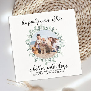 Guardanapo De Papel Foto de Pet Personalizada Feliz Para Sempre Após C
