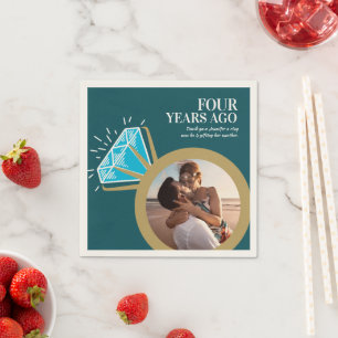 Guardanapo De Papel Foto do anel de ouro da festa do 4º aniversário de