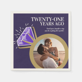 Guardanapo De Papel Foto do anel roxo Iolite, festa de aniversário da 