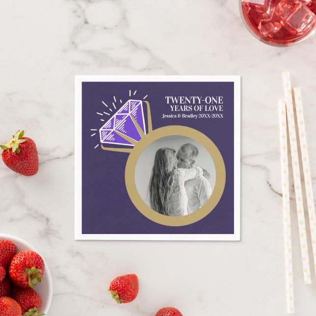 Guardanapo De Papel Foto do anel roxo Iolite, festa de aniversário da  (Insitu)