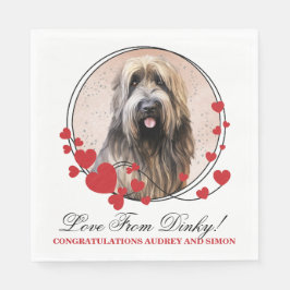 Guardanapo De Papel Foto do Cão-Quadro Briard Red Heart