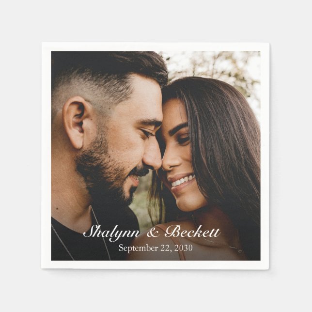 Guardanapo De Papel Foto do Noivado moderno (Frente)