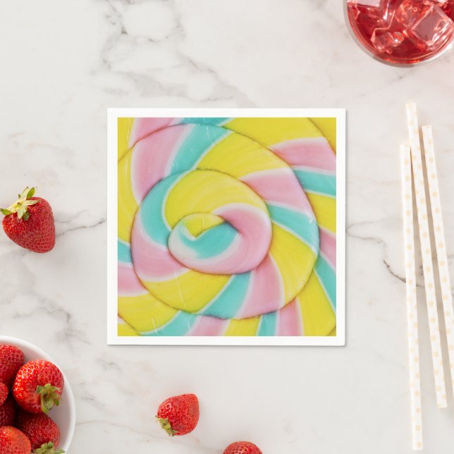 Guardanapo De Papel Foto do Pastel Rainbow Spiral Candy (Insitu)