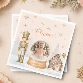 Guardanapo De Papel Foto do Quebra-Nozes em Globo de Neve Doce Um Nata
