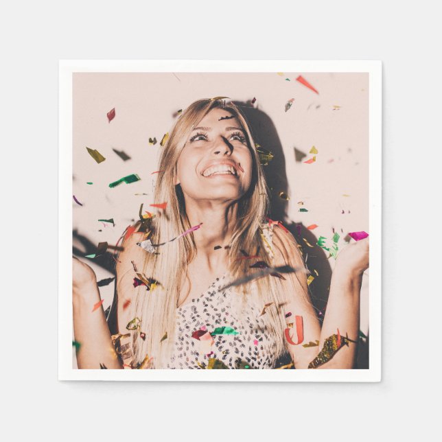 Guardanapo De Papel Foto do Rosto da Noiva na Despedida de Solteira  (Frente)