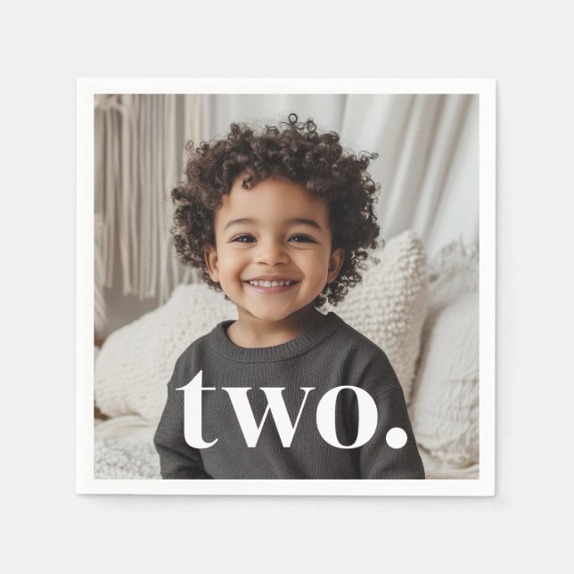 Guardanapo De Papel Foto do segundo aniversário - dois (Frente)