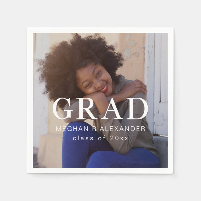 Guardanapo De Papel Foto e nome do Formando clássico (Frente)