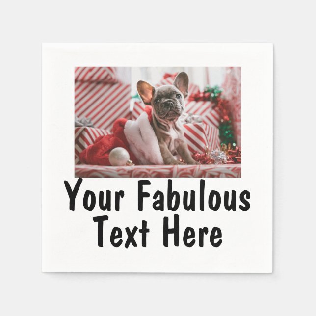 Guardanapo De Papel Foto e texto personalizados (Frente)