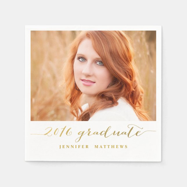 Guardanapo De Papel Foto Faux Gold Foil | Formando Paper Napkins (Frente)