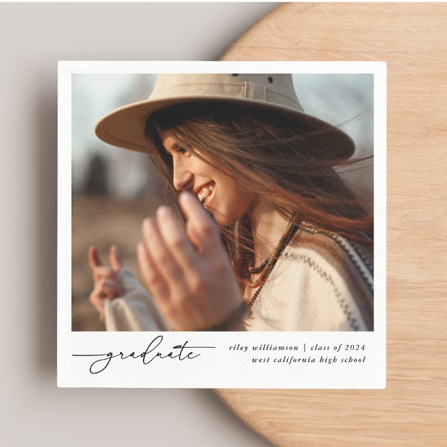 Guardanapo De Papel Foto manuscrita de script do Formando moderno (Criador carregado)