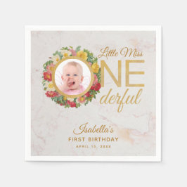 Guardanapo De Papel Foto Maravilhosa Floral Wreath Primeiro Aniversári