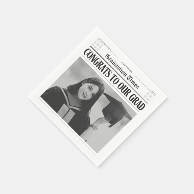 Guardanapo De Papel Foto moderna única engraçada jornal formatura (Canto)