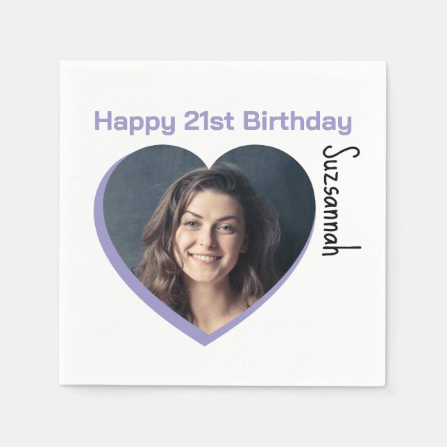 Guardanapo De Papel Foto personalizada 21 rua de festa de aniversário  (Frente)