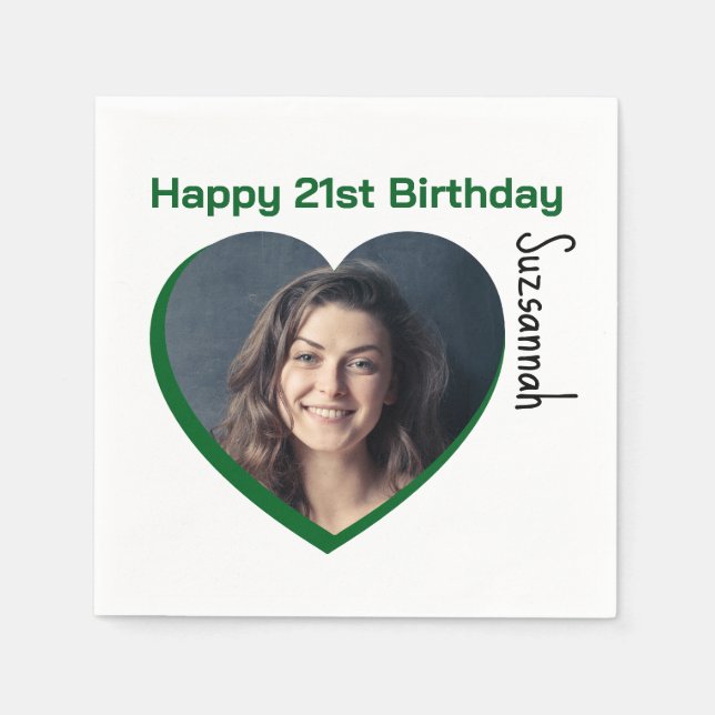 Guardanapo De Papel Foto personalizada 21 rua de festa de aniversário  (Frente)