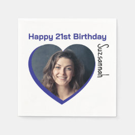 Guardanapo De Papel Foto personalizada 21 rua de festa de aniversário 