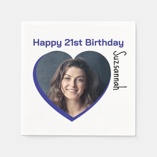 Guardanapo De Papel Foto personalizada 21 rua de festa de aniversário  (Frente)