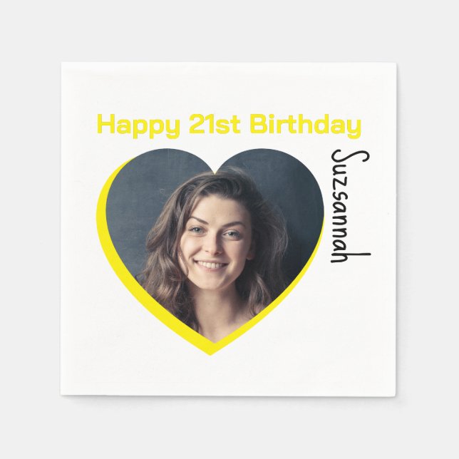 Guardanapo De Papel Foto personalizada 21 rua de festa de aniversário  (Frente)