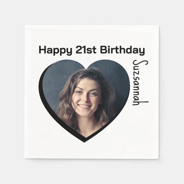 Guardanapo De Papel Foto personalizada 21 rua de festa de aniversário  (Frente)