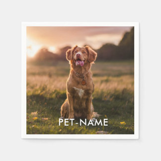 Guardanapo De Papel Foto Personalizada Com O Nome Do Seu Cachorro