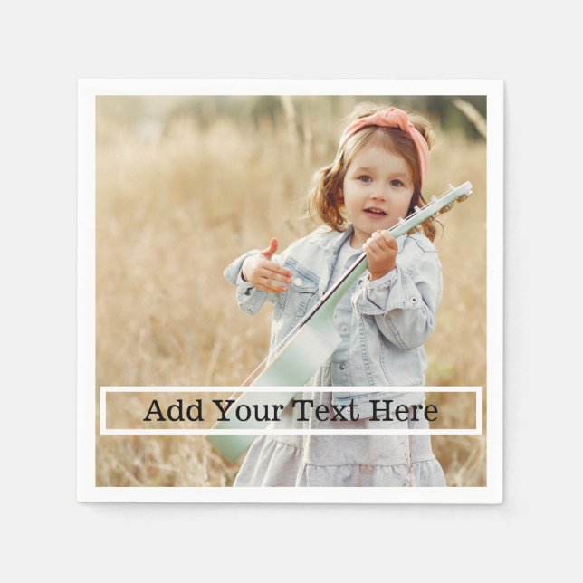 Guardanapo De Papel Foto personalizada com texto (Frente)