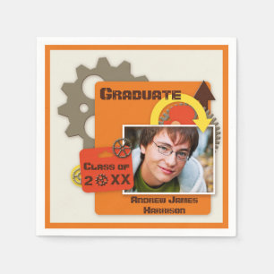 Guardanapo De Papel Foto personalizada da graduação das engrenagens