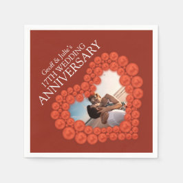 Guardanapo De Papel Foto personalizada de 17 anos de casamento de Carn