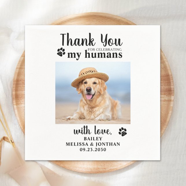 Guardanapo De Papel Foto personalizada de animais de estimação Obrigad (Criador carregado)