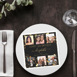 Guardanapo De Papel Foto personalizada de aniversário colagem colagem